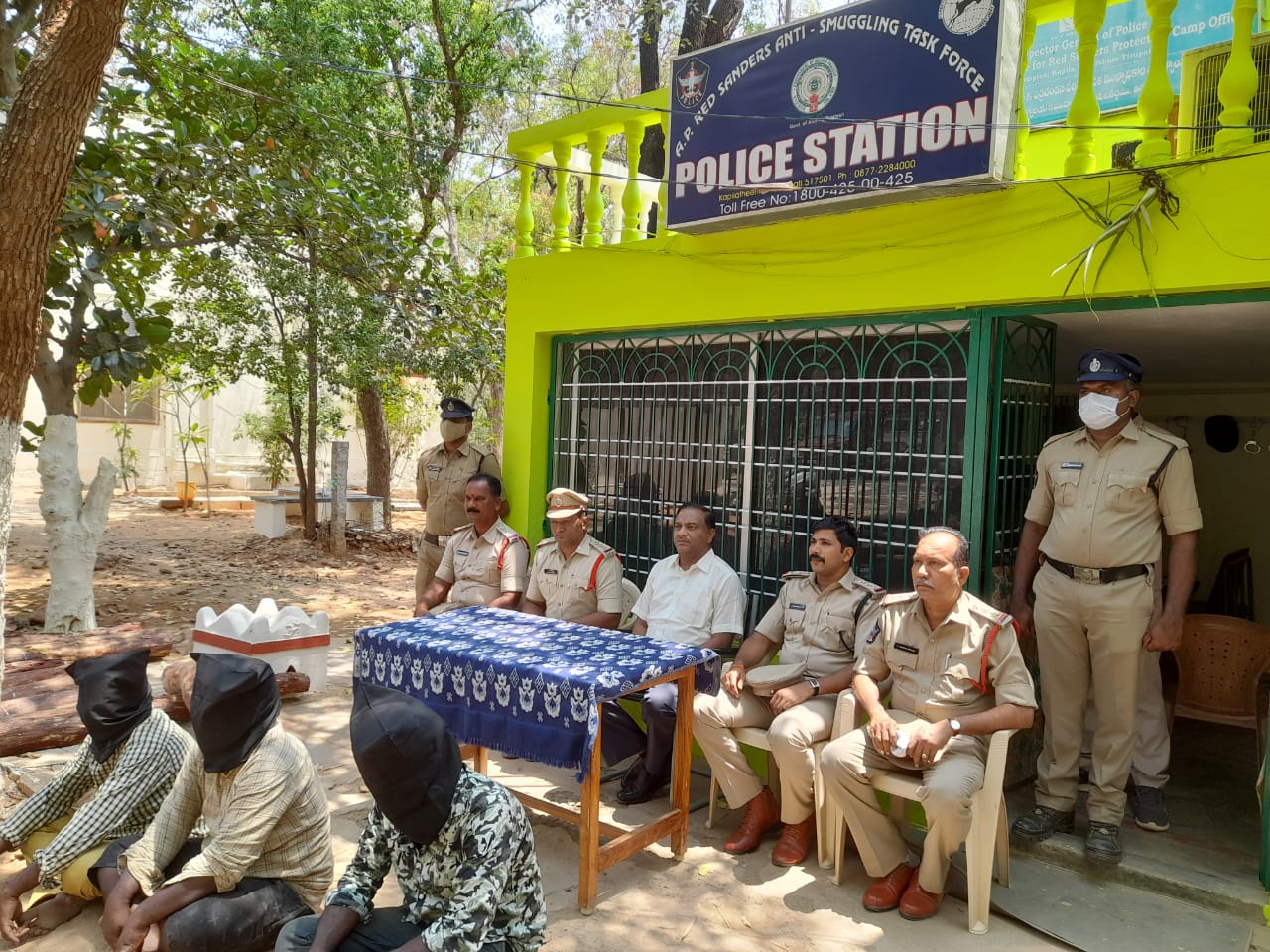 ఎస్‌ఆర్‌పురం వద్ద 19 ఎర్రచందనం దుంగలు స్వాధీనం