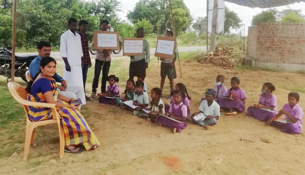 Dharna, of, parents, and, students, saying, they, don't, want, school, merger