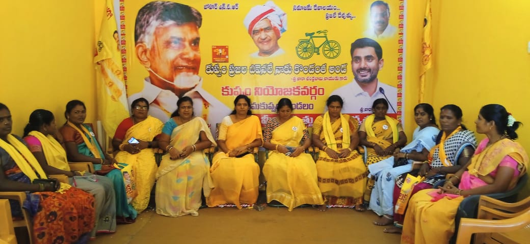 విలేకరుల సమావేశంలో పాల్గొన్న టీడీపీ మహిళా నేతలు 