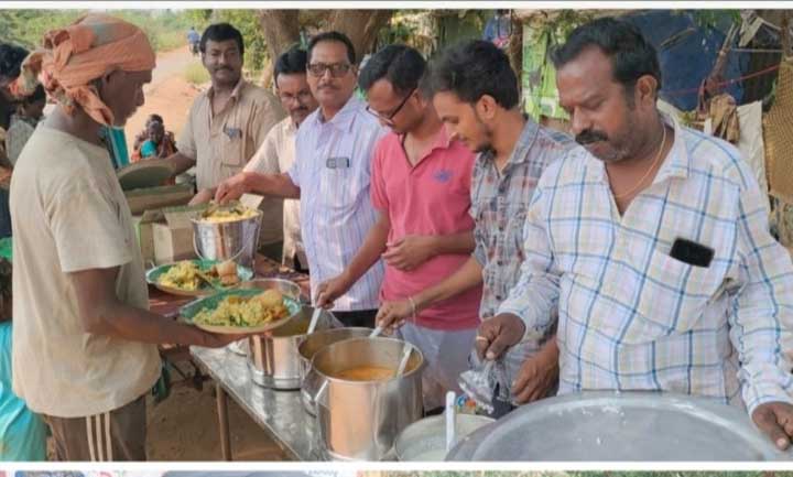 పేదలకు భోజనం పంపిణీ