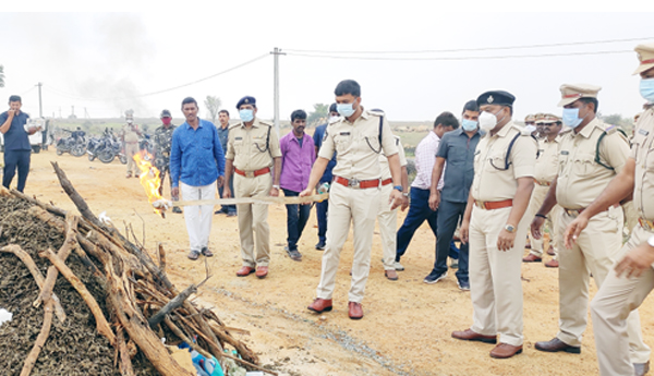 632.8 కిలోల గంజాయి ధ్వంసం