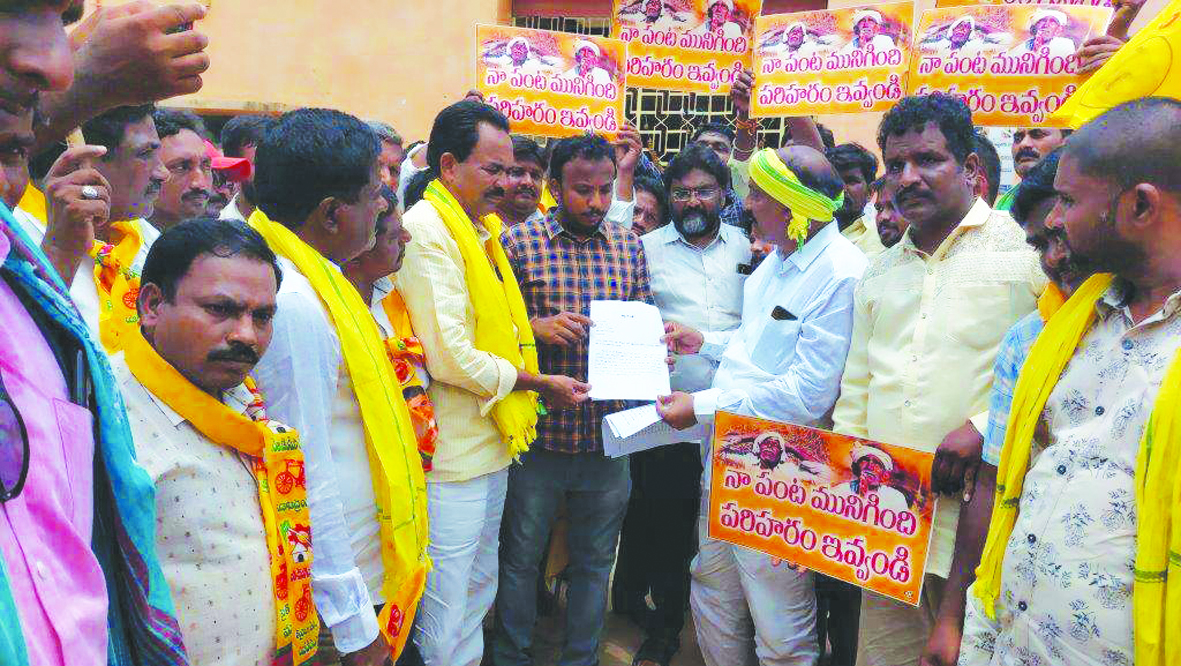 నష్టపోయిన రైతులకు పరిహారం చెల్లించాలి : టిడిపి