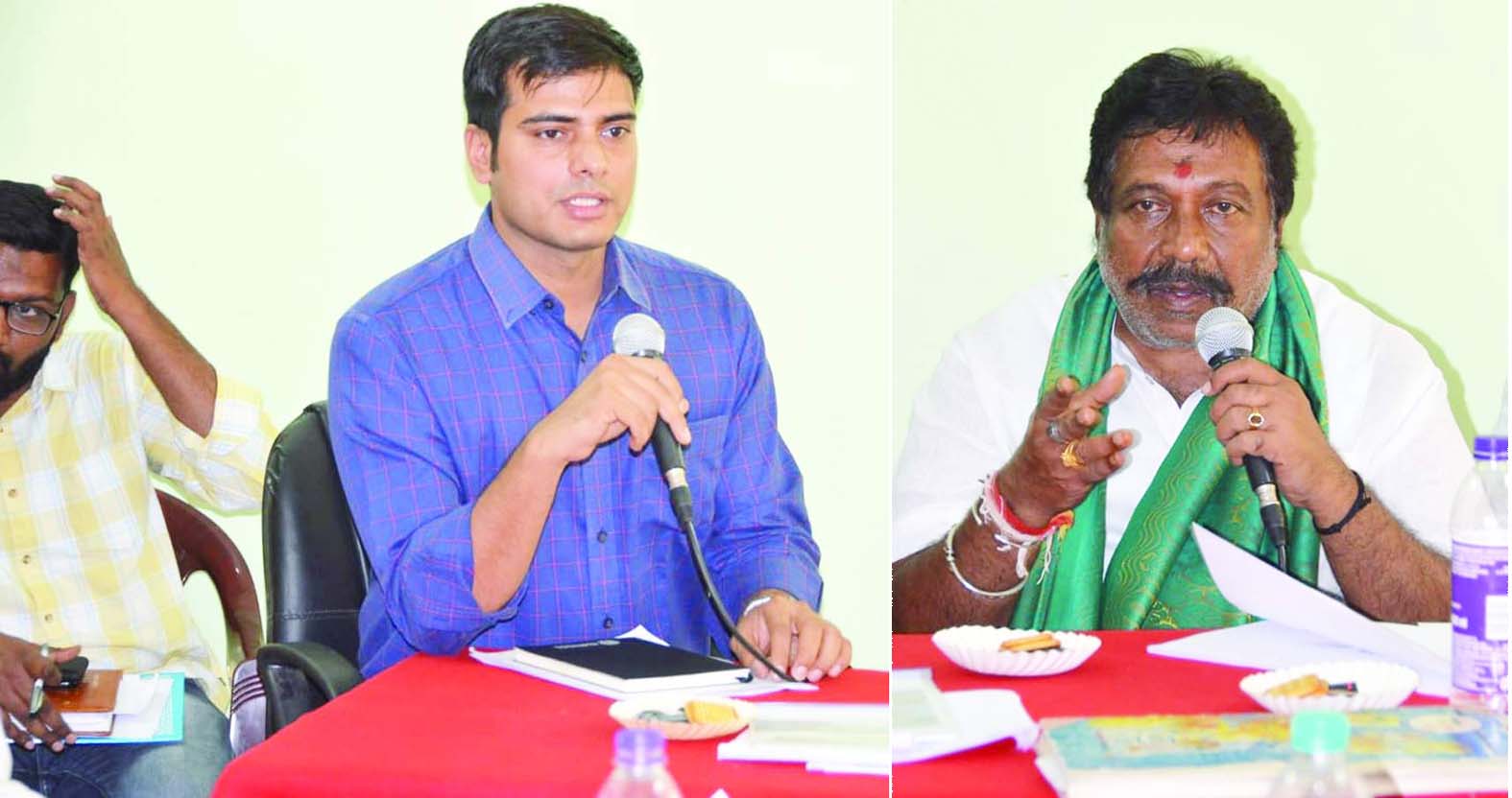 సమావేశంలో మాట్లాడుతున్న ఎమ్మెల్యే సాయి ప్రసాద్‌ రెడ్డి, సబ్‌ కలెక్టర్‌ అభిషేక్‌ కుమార్‌