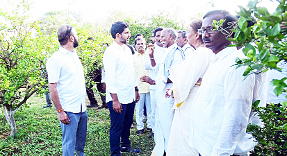 చీనీ రైతులను సమస్యలు అడిగి తెలుసుకుంటున్న నారా లోకేష్‌