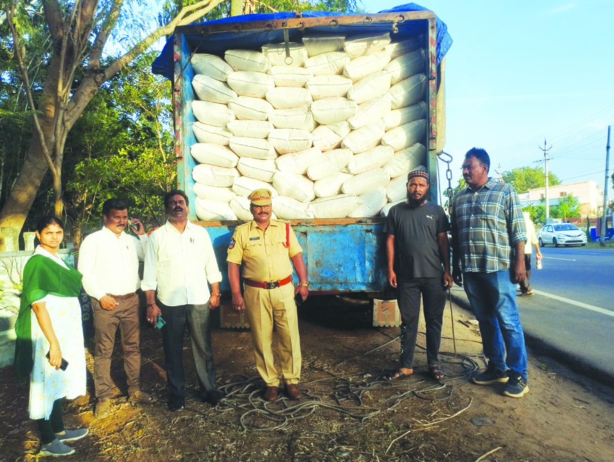 500 బస్తాల పిడిఎస్‌ బియ్యం స్వాధీనం