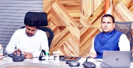 విసిలో మాట్లాడుతున్న కలెక్టర్‌ విజరురామరాజు