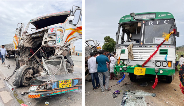 Lorry-collided-with-a-bus-the-driver-was-seriously-injured
