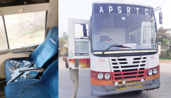 Broken-window-glass-in-APSRTC-luxury-bus-Passenger-injured