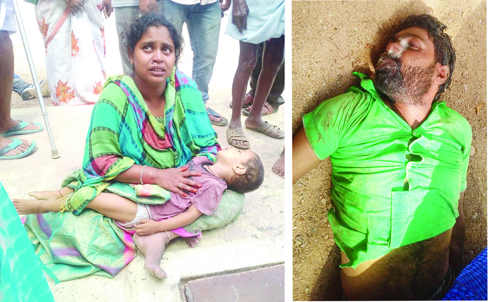 కొడుకు మృతదేహం వద్ద రోధిస్తున్న తల్లి అనిత, రాజు మృతదేహం