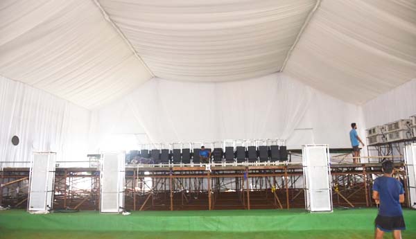 సిద్ధమైన సిఎం బహిరంగ సభ వేదిక