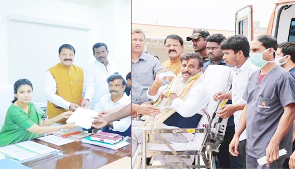 New-Prabhakar-Reddy-is-the-BRS-candidate-who-came-in-an-ambulance-and-filed-his-nomination